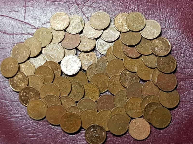 A Lot Of 70 RSA 5 Cents - [Bid per coin to take all]