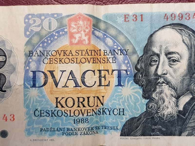1988 Czechoslovakia 20 Korun Note