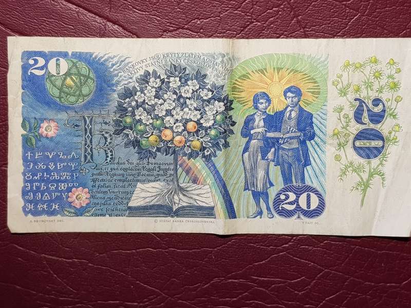 1988 Czechoslovakia 20 Korun Note