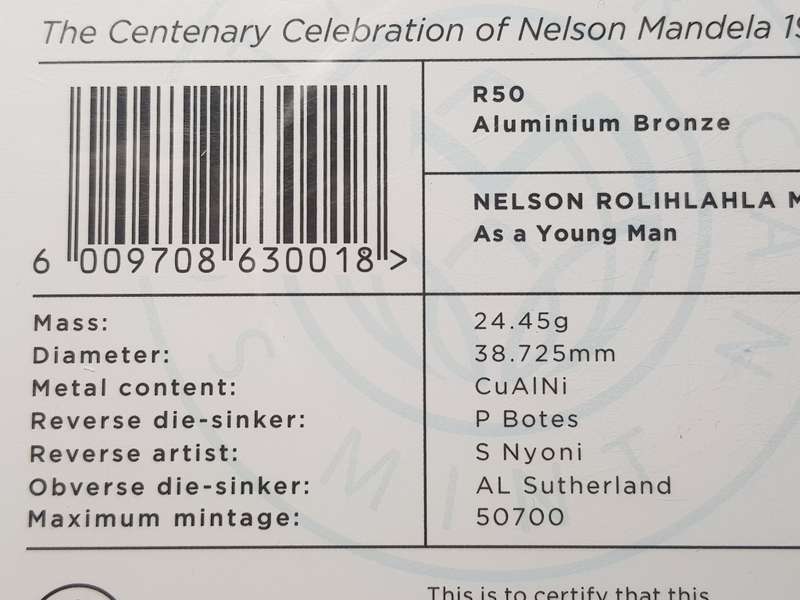 2018 Nelson Mandela R50 Capsuled and Sealed In Original Packaging - [Uncirculated]