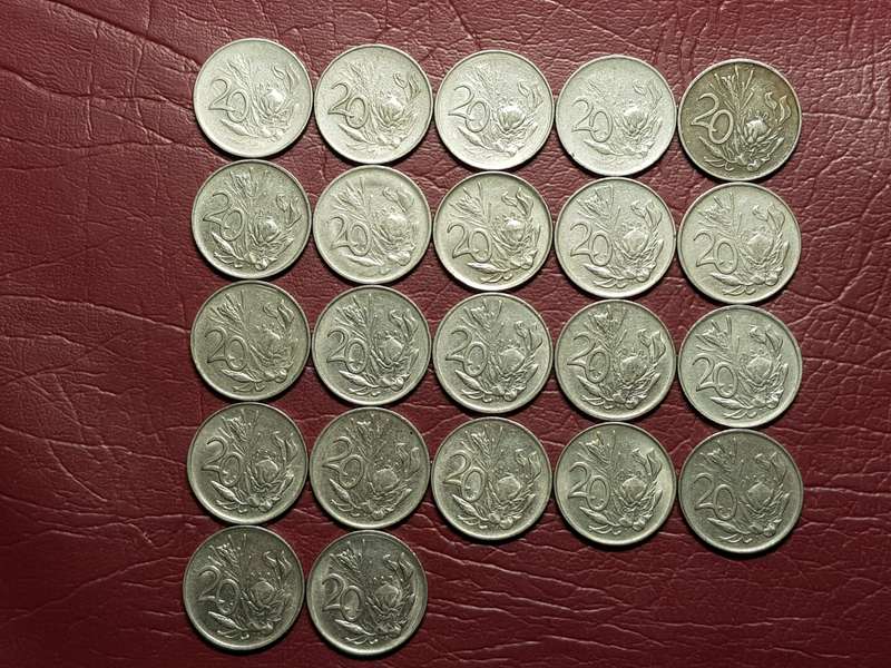 A Lot Of 22 RSA Nickel 20 Cent Coins - Different dates - [Bid per coin to take all]