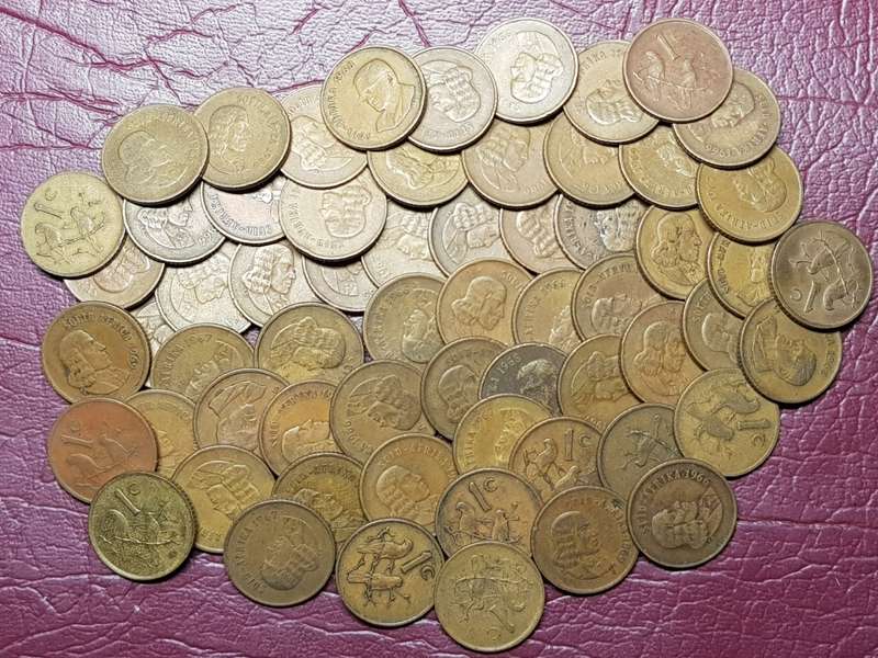 A Lot Of 60 RSA Bronze One Cent Coins - [Bid per coin to take all]