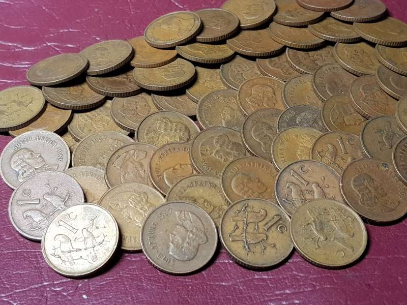 A Lot Of 60 RSA Bronze One Cent Coins - [Bid per coin to take all]