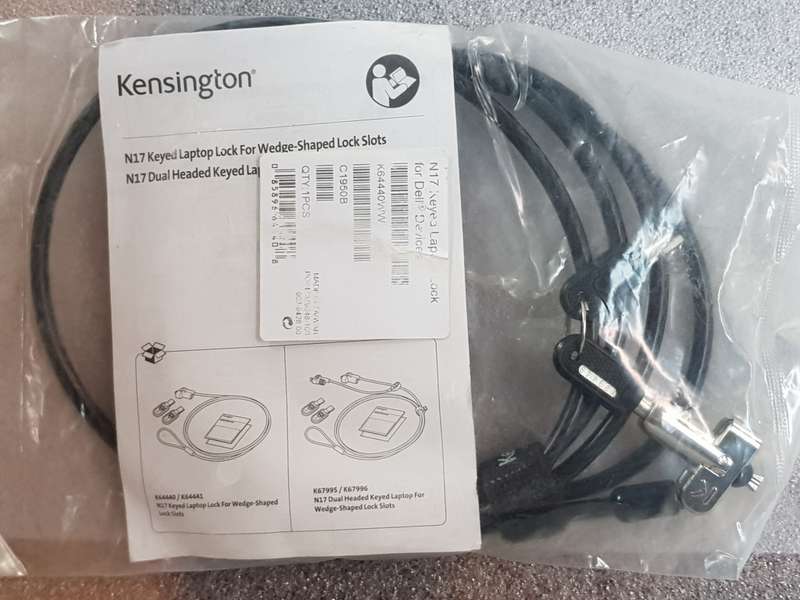 New Kensington N17 Keyed Laptop Lock For Wedge-Shaped Lock Slots Dual Headed Key