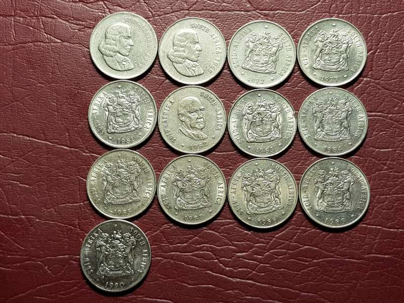 A Lot Of 13 RSA Nickel 20 Cent Coins - Different dates - [Bid per coin to take all]