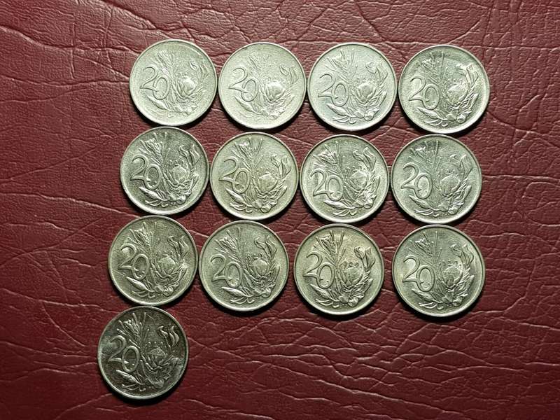 A Lot Of 13 RSA Nickel 20 Cent Coins - Different dates - [Bid per coin to take all]