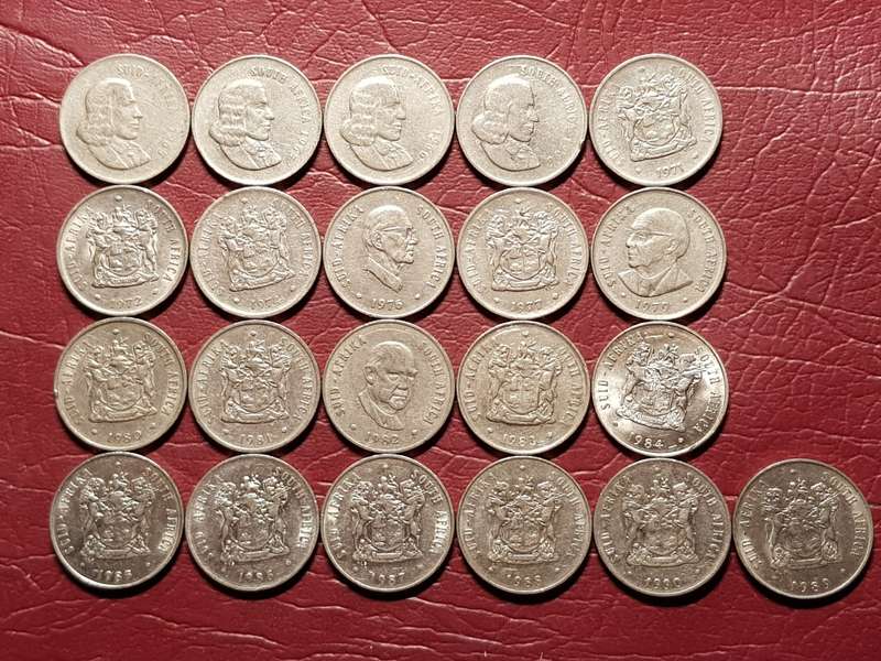 A Lot Of 20 RSA Nickel 20 Cent Coins - [Bid per coin to take all]