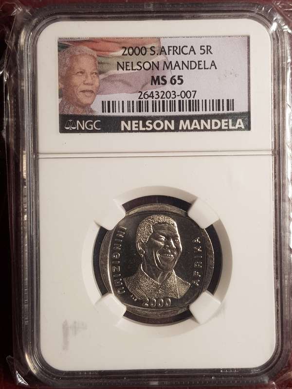 2000 RSA R5 Nelson Mandela - NGC Graded MS 65