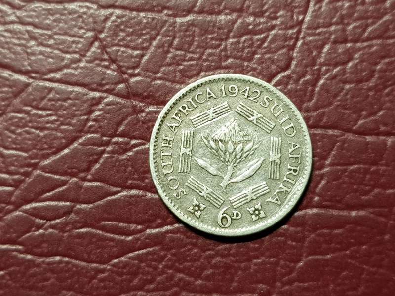 1942 SA Union Silver Sixpence