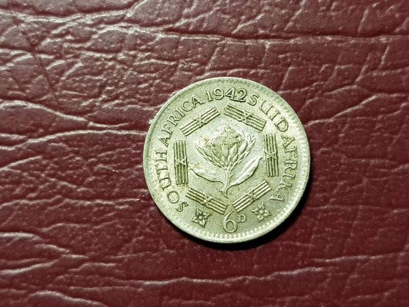 1942 SA Union Silver Sixpence
