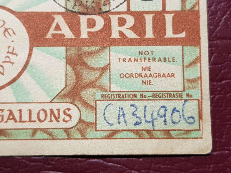 1946 Petrolrantsoen-Koepon No 023531 For CA 34906 - 5 Gallons
