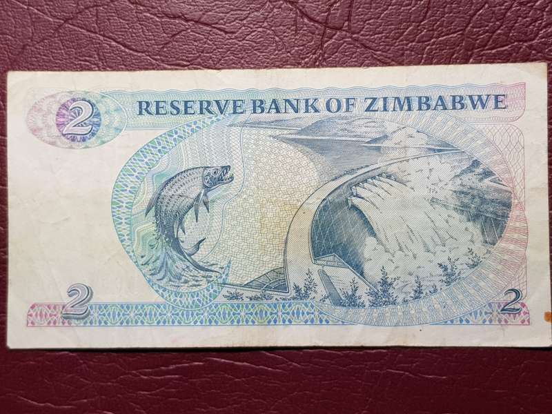 1994 Harare Zimbabwe 2 Dollar Note - Leonard Ladislas Tsumba Governor