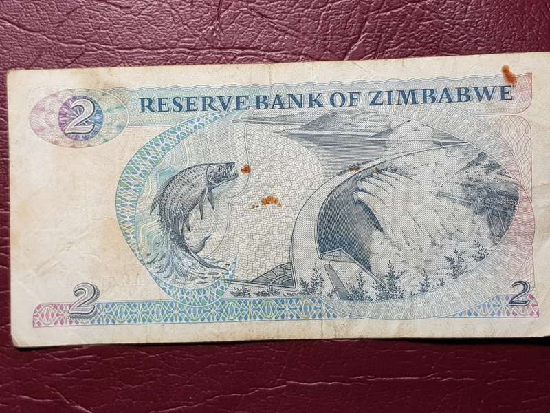 1994 Harare Zimbabwe 2 Dollar Note - Leonard Ladislas Tsumba Governor