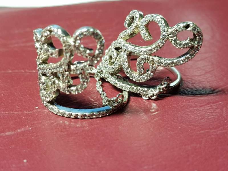 Lovely Set Of Genuine Solid Sterling Silver Rings In very Good Condition - [8,6]