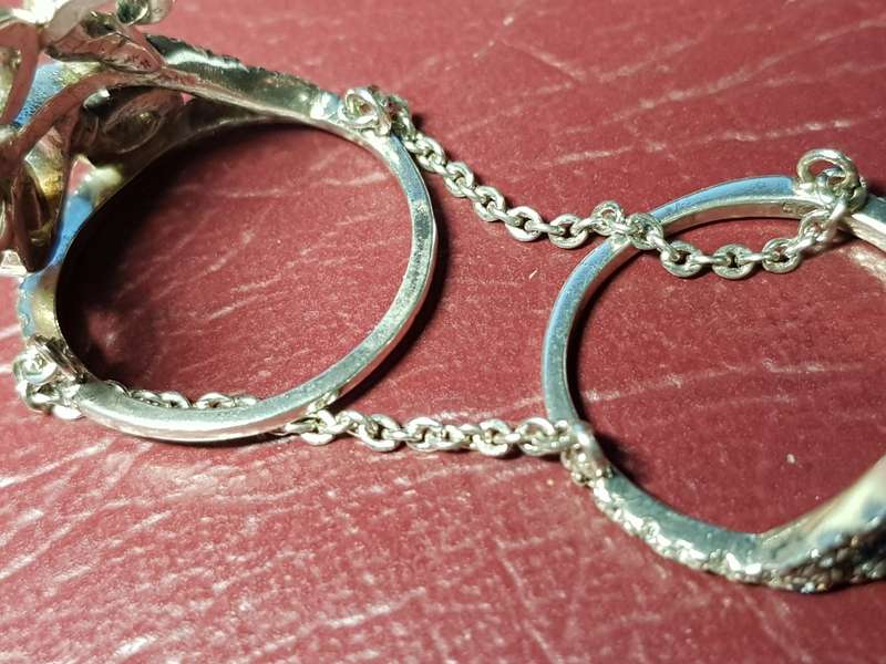 Lovely Set Of Genuine Solid Sterling Silver Rings In very Good Condition - [8,6]