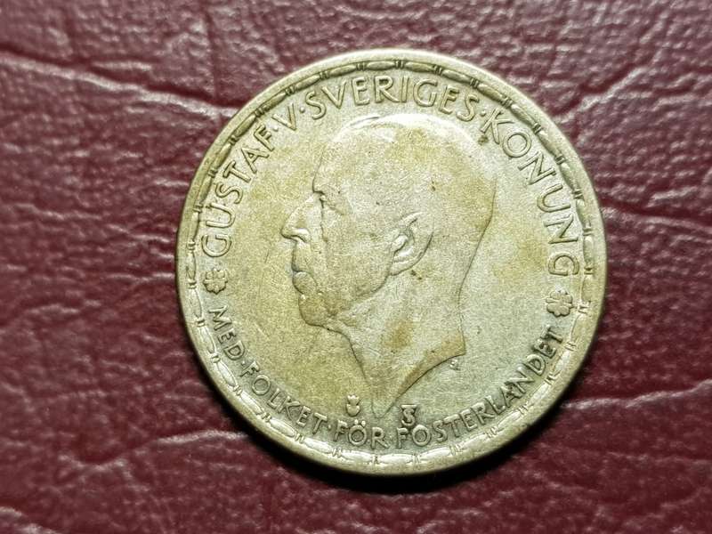 1948 Sweden Silver 1 Krona - Gustaf V