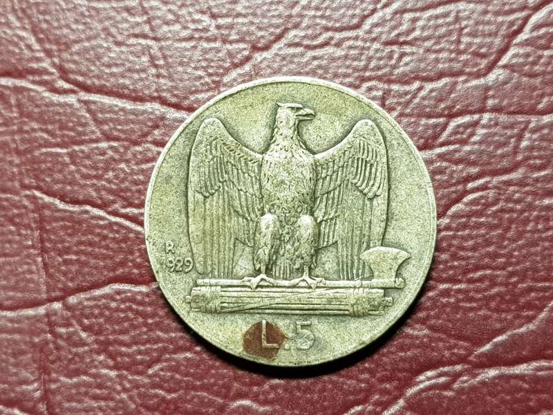 1929 Italy Silver 5 Lire - Victor Emmanuel III