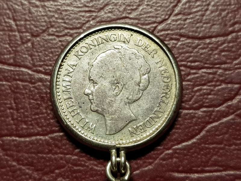 1929 Netherlands Silver ½ Gulden Set in Sterling Silver - [5,9 g]