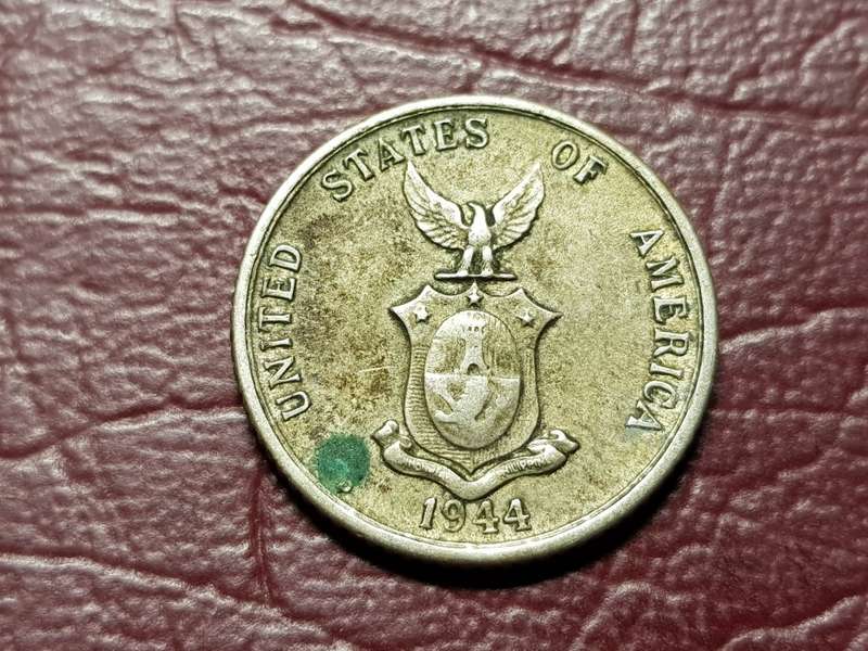 1944 Philippines Silver 20 Centavos