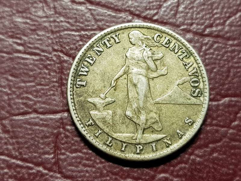 1944 Philippines Silver 20 Centavos