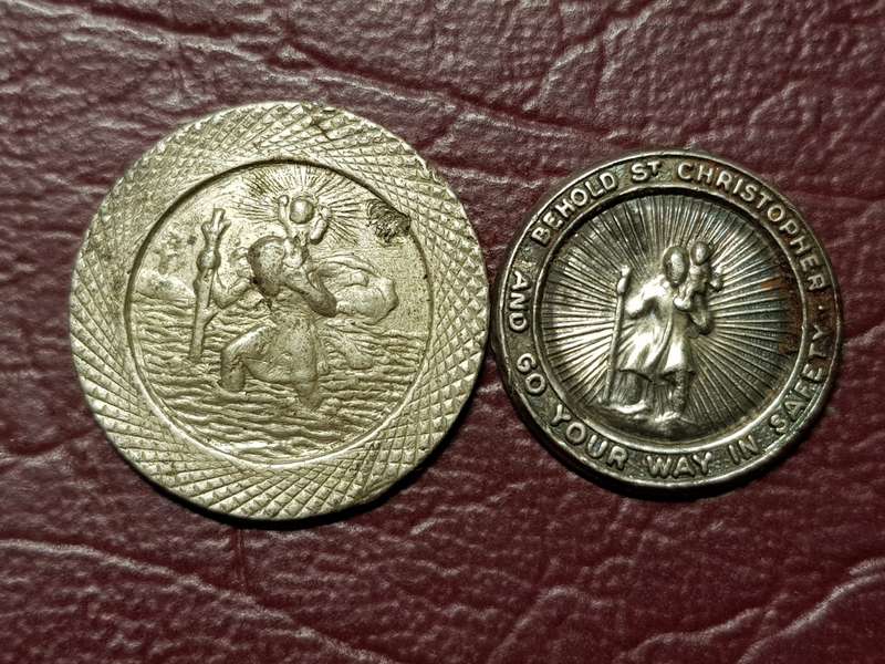 2 x Sterling Silver St. Christopher Medals - [5 g]