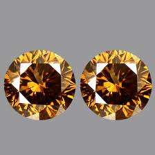 0.95cts Trio of Brilliant Round Diamonds â Natural Fancy Cognac â SI2
