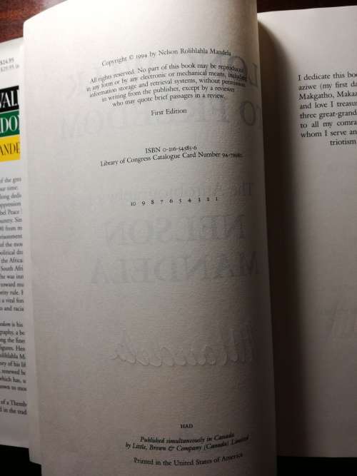 The Long Walk To Freedom, Signed by Nelson Mandela, First Edition 1994 + COA by C Greenfield