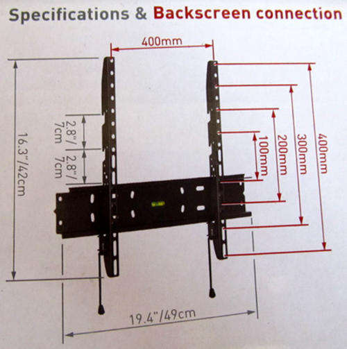 E30 Barkan tv wall mount for LED/LCD screens up to 50kg