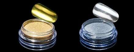 SILVER OR GOLD HOLOGRAPHIC POWDER SET WITH APPLICATOR!!!!!