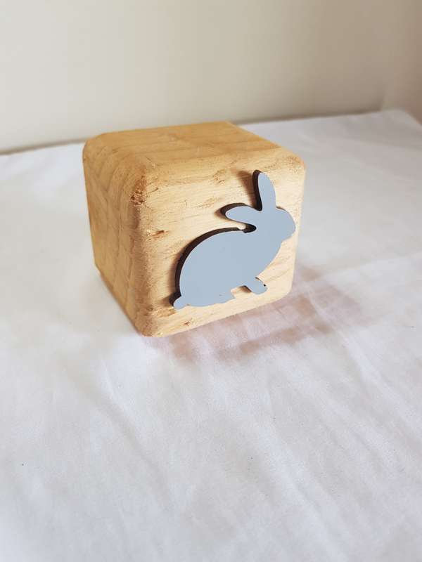 Collection of Bunny themed items! Book holders, Ceramic Bunny & Wooden Bunny Block