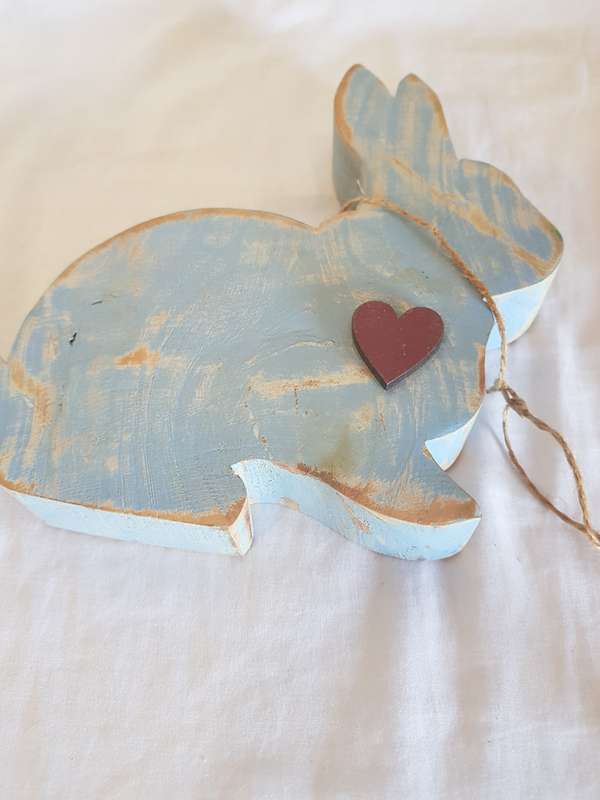 Blue wooden Bunny