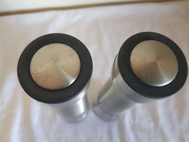Silver Battery Operated Salt and Pepper Grinder Set