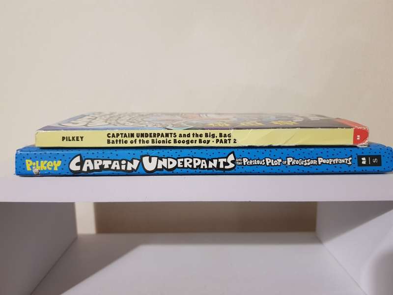 2 X Captain Underpants Books - Revenge of the Ridi & Perilous Plot of Professor Poopypants