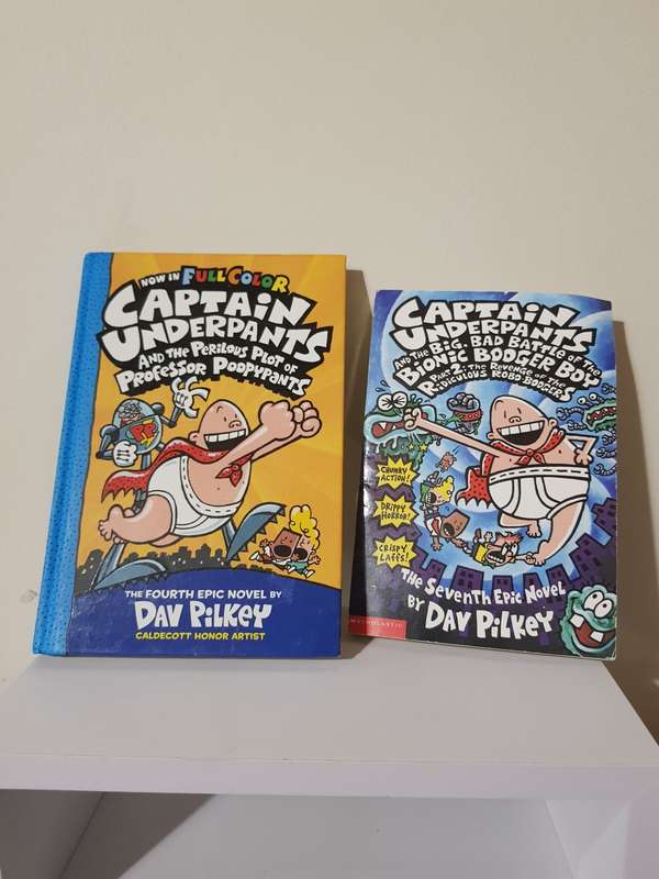 2 X Captain Underpants Books - Revenge of the Ridi & Perilous Plot of Professor Poopypants