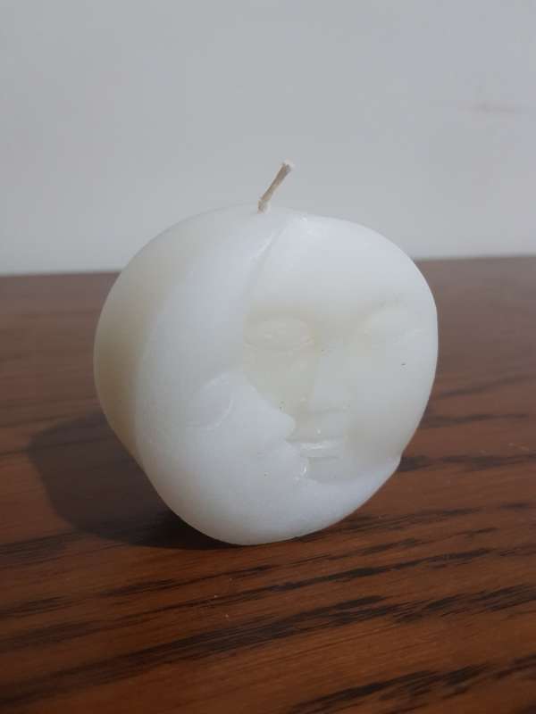 White Moon Candle in Box 6.5cm