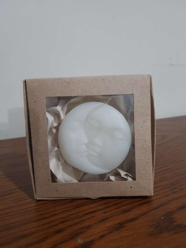 White Moon Candle in Box 6.5cm