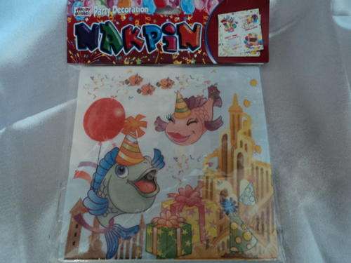1X PACK OF UNDER THE SEA THEME SERVIETTES 20PC!!!!! 16CM X 16CM