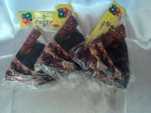 3X PACKS OF SPIDERMAN THEMED PARTY HATS!!!! 10EACH!!!!!