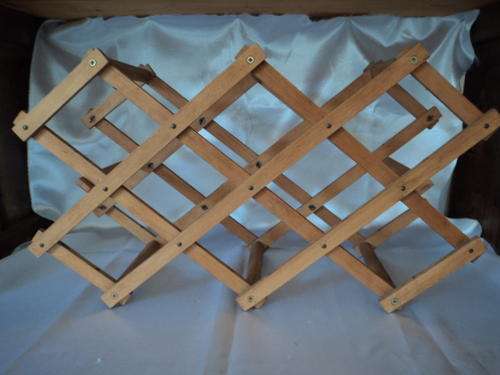 AWESOME FOLDABLE WOODEN WINE RACK FOR THE BAR OR KITCHEN!!!!!!!!!