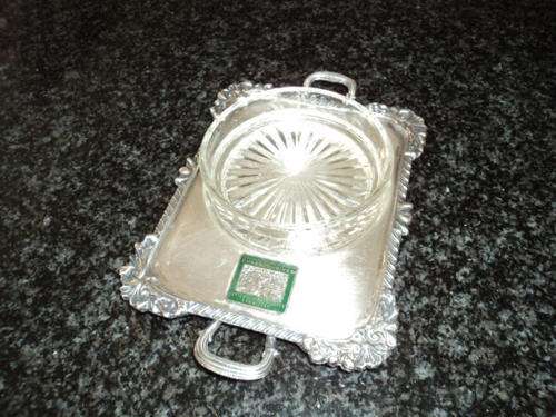 WOW!!!! RARE CHAMBER OF MINES SILVER PLATED AND GLASS BUTTER DISH!!!!