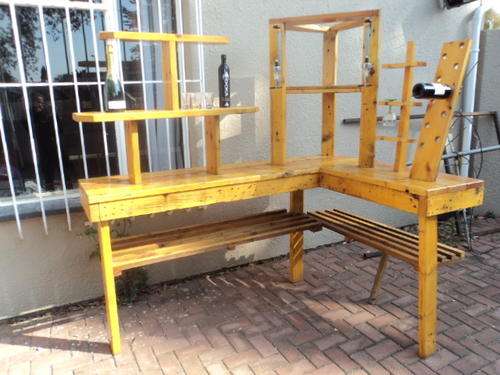 WOW!!! BARGAIN! AWESOME ONE OF A KIND SOLID PINE WOODEN UNIT FOR THE BACK OF THE BAR WITH WINE RACK!