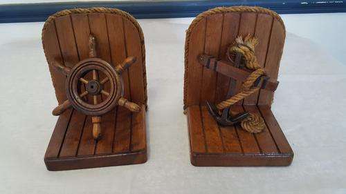 AN ABSOLUTELY STUNNING AND UNIQUE WOODEN SET OF NAUTICAL THEMED BOOK HOLDERS!!!!!!