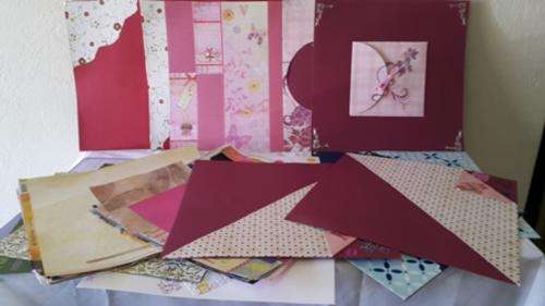 A LARGE COLLECTION OF MIXED SCRAPBOOKING PAGES!!!!!! READY MADE AND PLAIN!!!