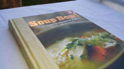AN ABSOLUTELY INCREDIBLE " SOUP BOWL " RECIPE BOOK WITH RECIPES FROM LUXURIOUS SOUPS TO EASY SOUPS!!