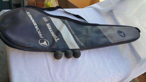 PROKENNEX SQUASH RAQUET COVER PLUS 3 SQUASH BALLS!!!!!!