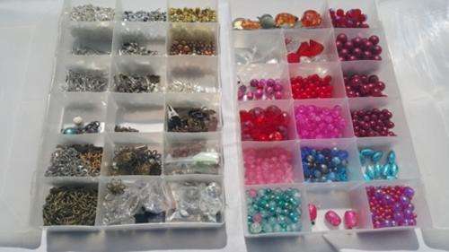 AN VERY LARGE COLLECTION OF BEADING ITEMS IN STORAGE CONTAINERS!!!! BARGAIN!!! ONE BID FOR THE LOT!!