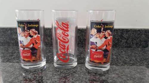 3 TOTALLY AWESOME VINTAGE STYLE COCA-COLA DRINKING GLASSES!!! 1 BID FOR ALL 3!!!!!!