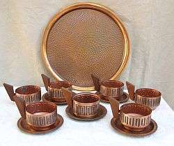 An awesome ART DECO   Bauhaus tray , cups and coasters / saucers - Wilhelm Wagenfeld
