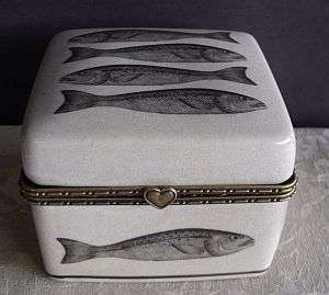 FISH MOTIF PORCELAIN BOX - GREAT GIFT