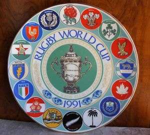 A 1991 Rugby world cup limited edition wall plate